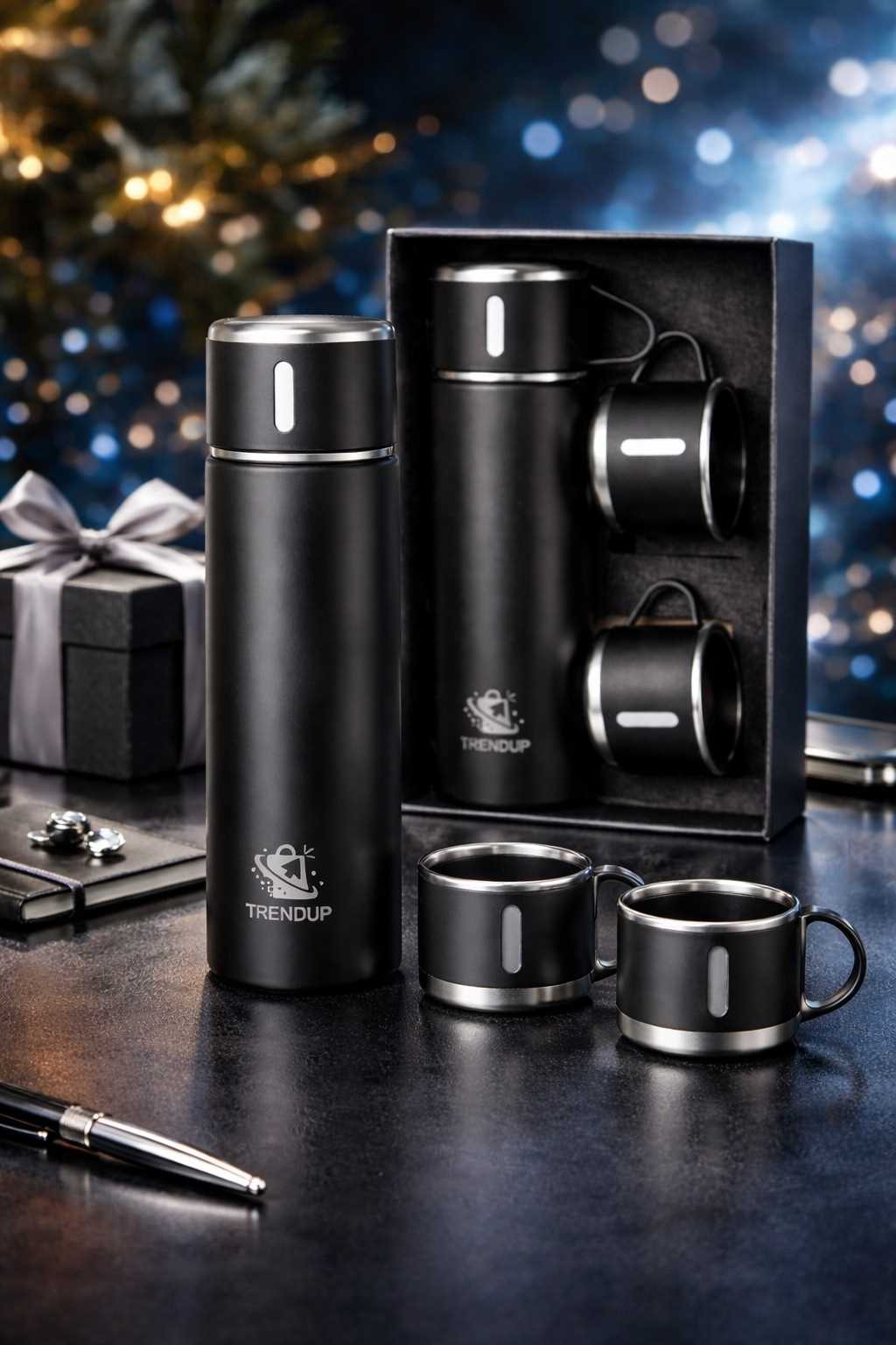 TRENDUP VACUUM FLASK SET BLACK 500ML